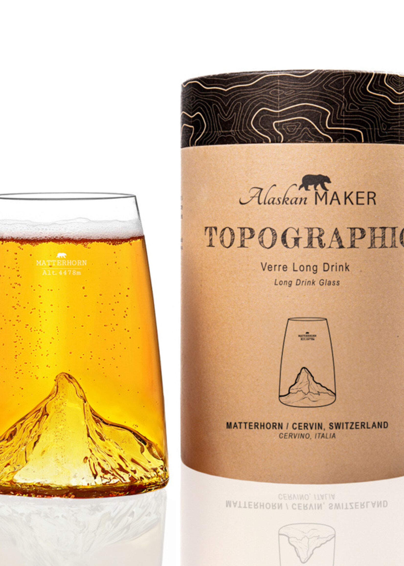 Alaskanmaker Alaskanmaker - Verre design Topographique - Matterhorn  - 1 pièce