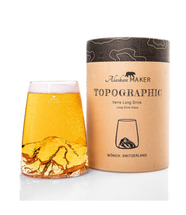 Alaskanmaker - Design Glas Topographic - Mönch  - 1 Stuk