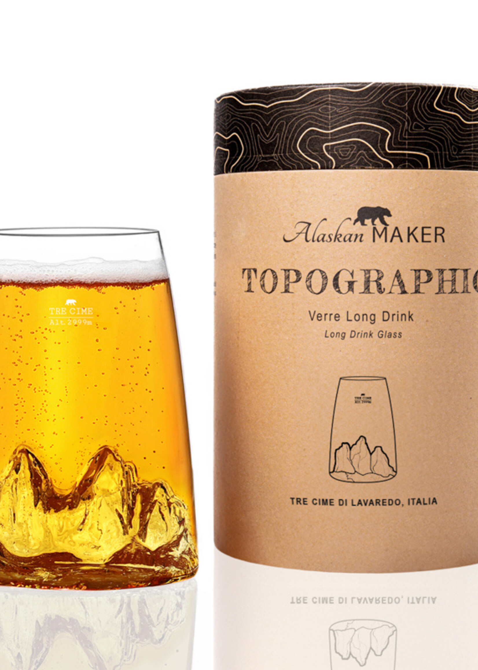 Alaskanmaker Alaskanmaker - Verre design Topographique - Tre Cime  - 1 pièce