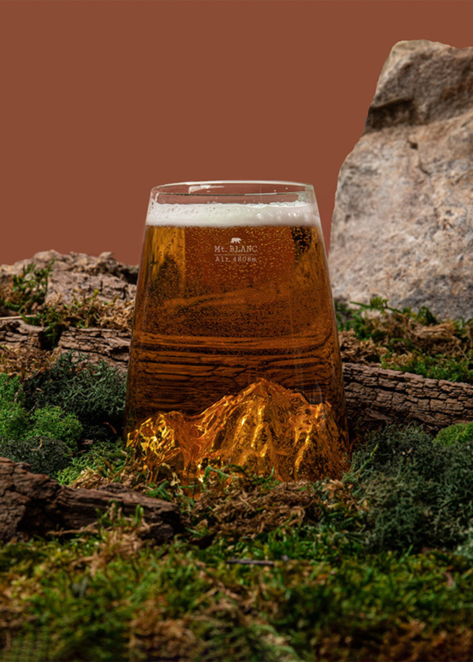 Alaskanmaker Alaskanmaker - Verre design Topographique - Mont Blanc  - 1 pièce