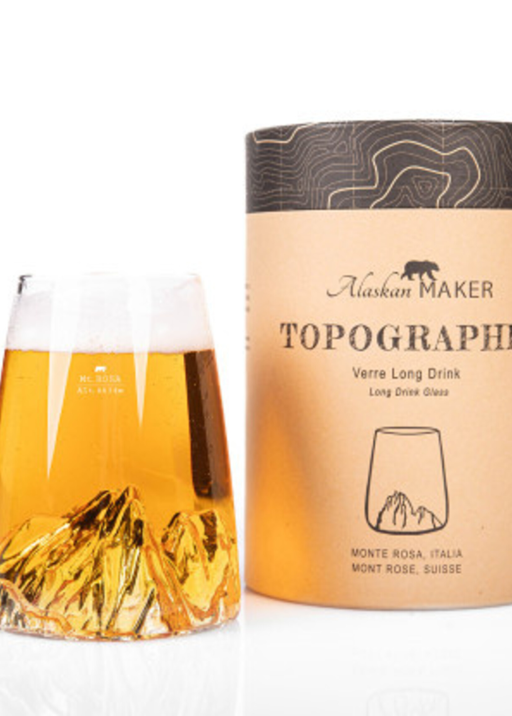 Alaskanmaker Alaskanmaker - Verre design Topographique -Mont Rosa - 1 pièce