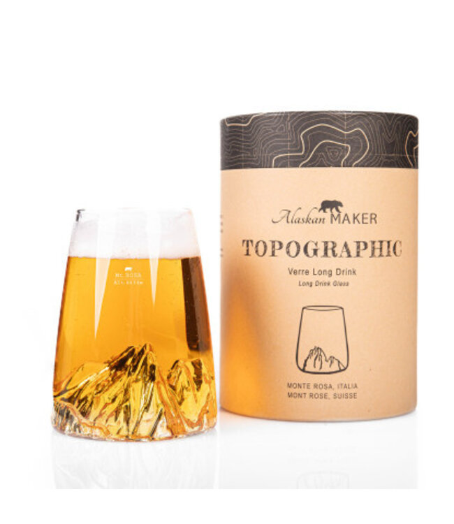 Alaskanmaker - Verre design Topographique -Mont Rosa - 1 pièce