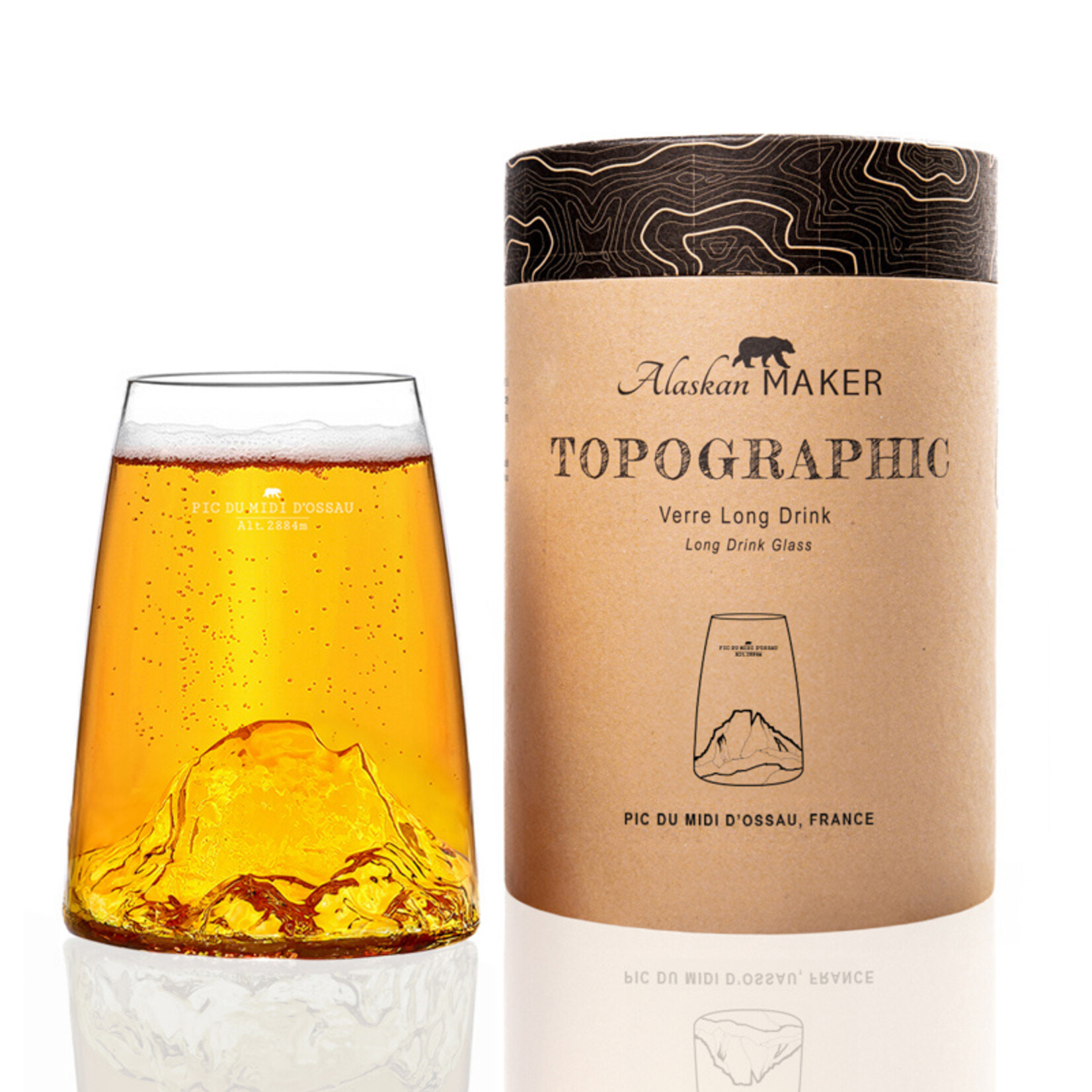 Alaskan Maker Alaskanmaker - Verre design Topographique -Pic Du Midi - 1 pièce