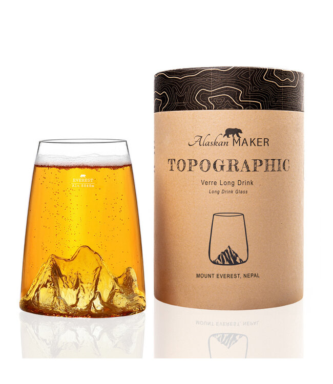 Alaskanmaker - Design Glas Topographic - Everest - 1 Stuk