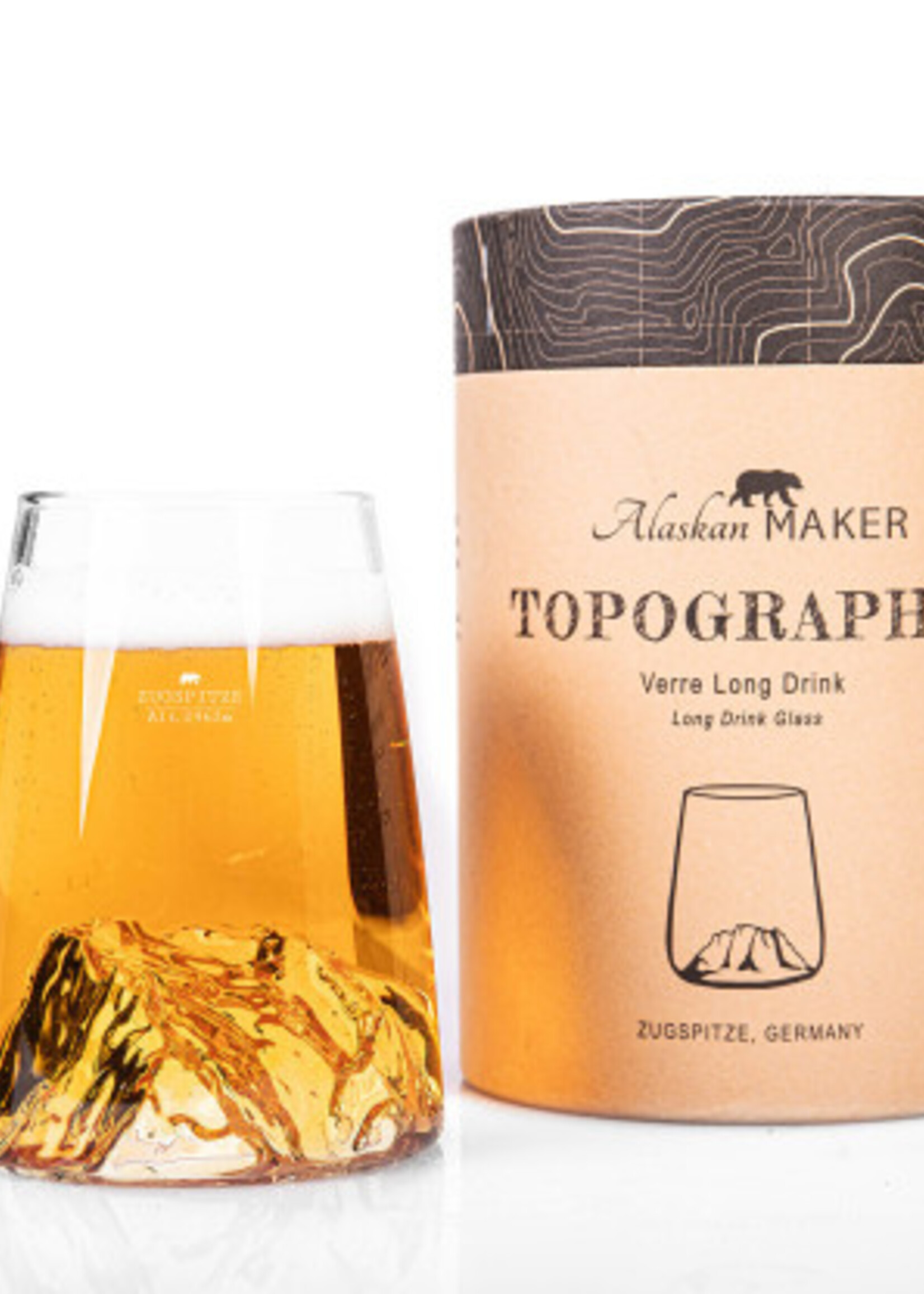 Alaskanmaker Alaskanmaker - Design Glas Topographic - Zugspitze - 1 Stuk