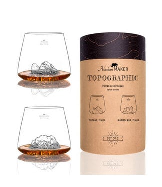 Alaskan MAKER Alaskanmaker - Lot de 2 verres - Topographic -  Tofane/Marmolada
