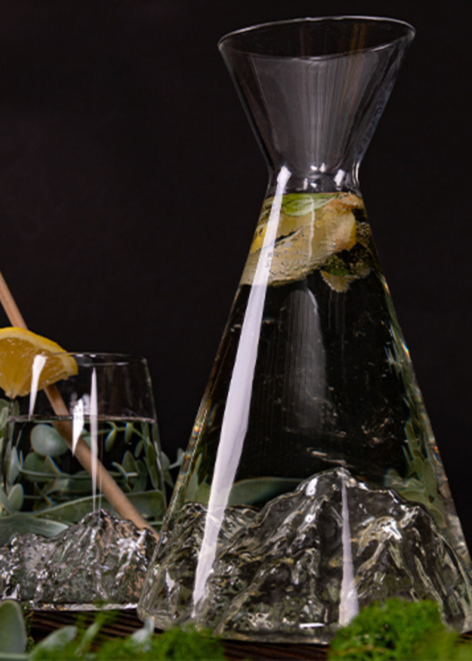 Alaskanmaker Alaskanmaker - Carafe à eau en verre - Topographique - Mont Blanc - 1 pièce