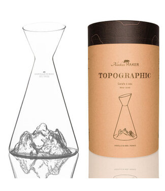 Alaskan MAKER Alaskanmaker - Glazen water kan - Topographic - Aiguille Du Midi - 1 Stuk