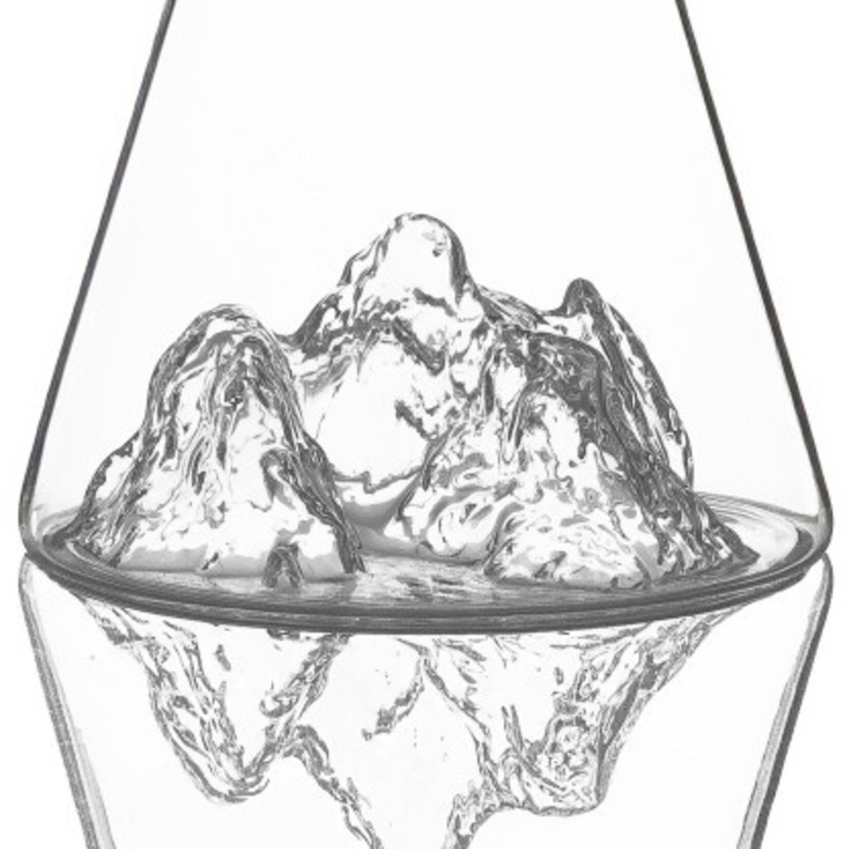Alaskan Maker Alaskanmaker - Carafe à eau en verre - Topographique - Aiguille Du Midi - 1 pièce