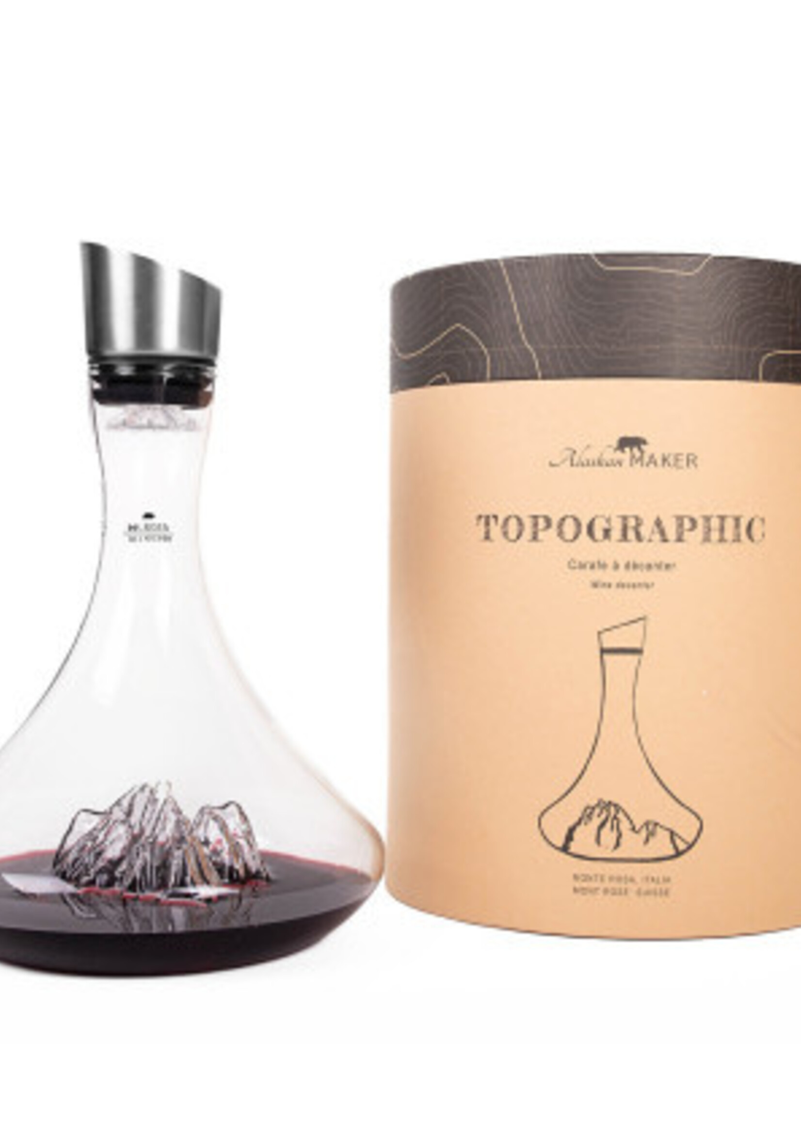 Alaskanmaker Alaskan - Carafe à vin - Topographique - 1 pièce - Monte Rosa