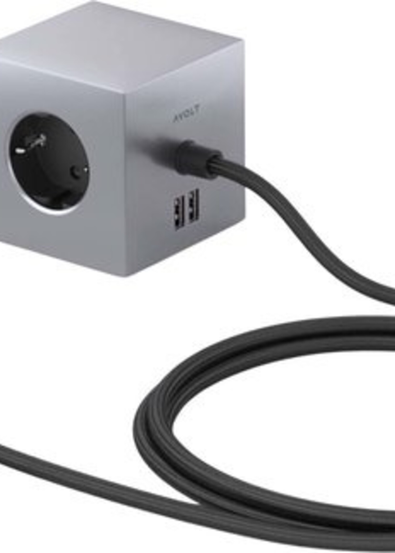 AVOLT Avolt - Square 1 - Adapter - 1.8 m - 2x USB A - Aluminium