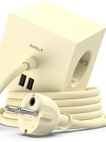 AVOLT Avolt - Square 1 - Adaptateur - 1,8 m - 2x USB A - Jaune citron vert