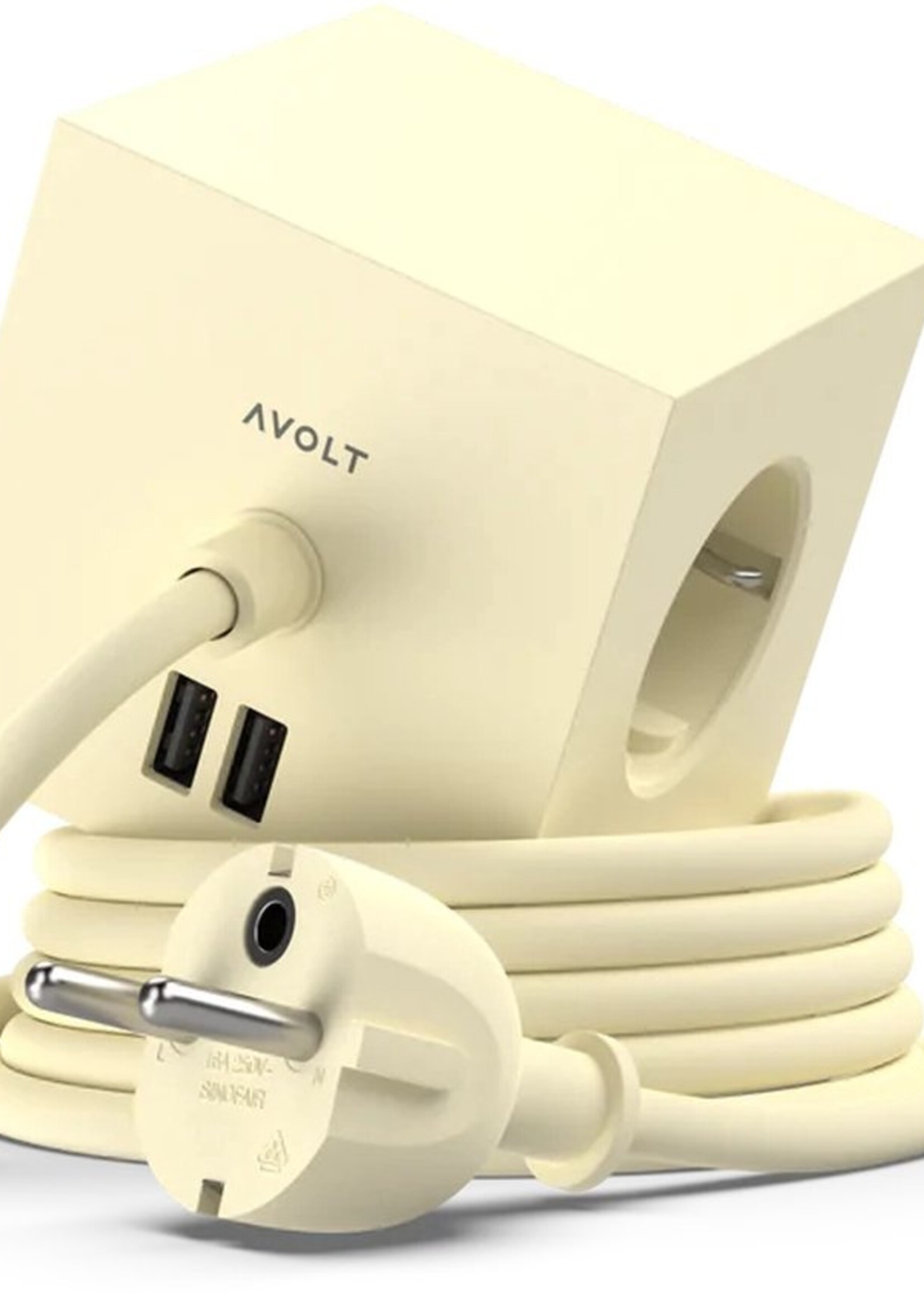 AVOLT Avolt - Square 1 - Adapter - 1.8 m - 2x USB A - Yellow Lime