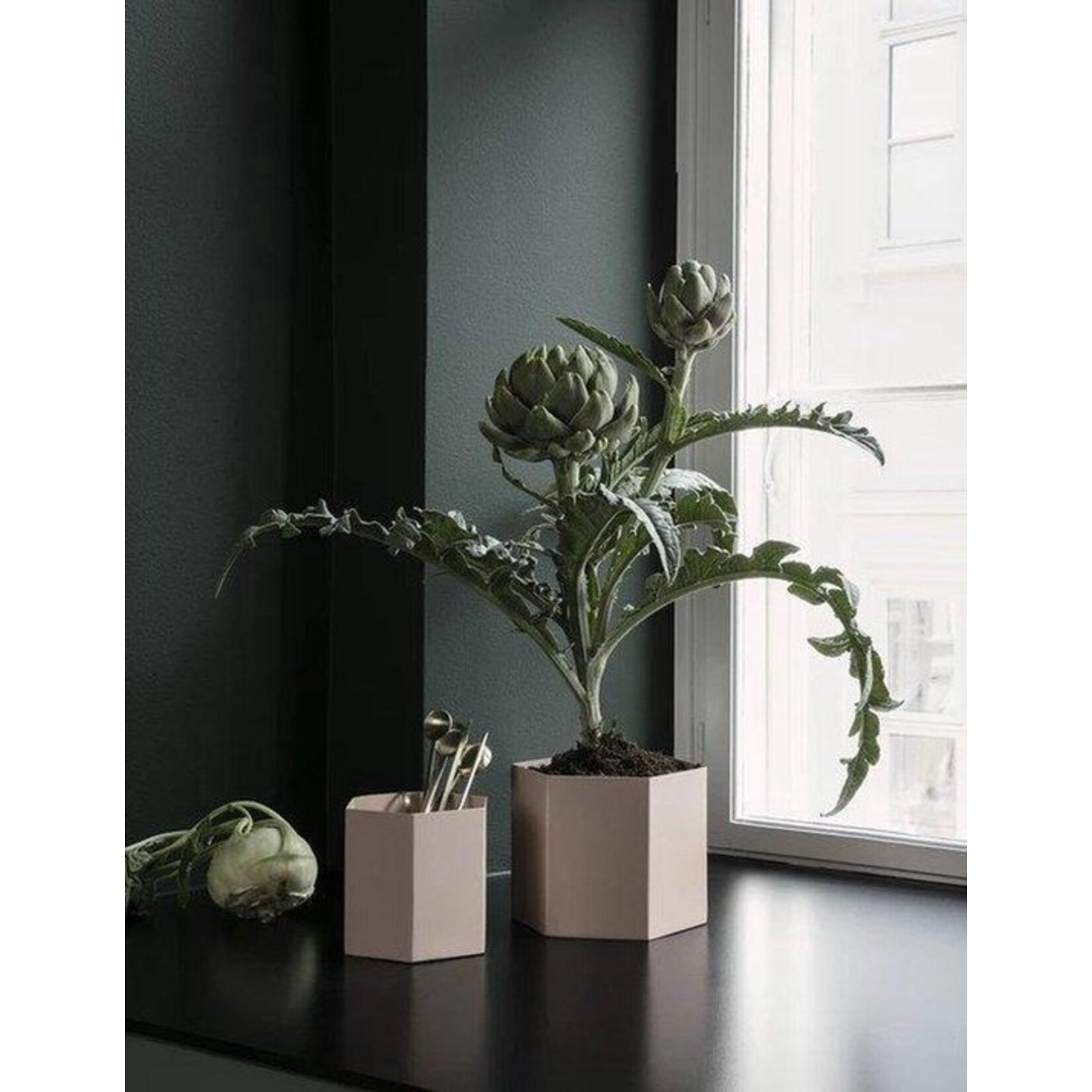 Ferm Living Ferm Living - Pot Hexagonal - Grand - Rose - Métal