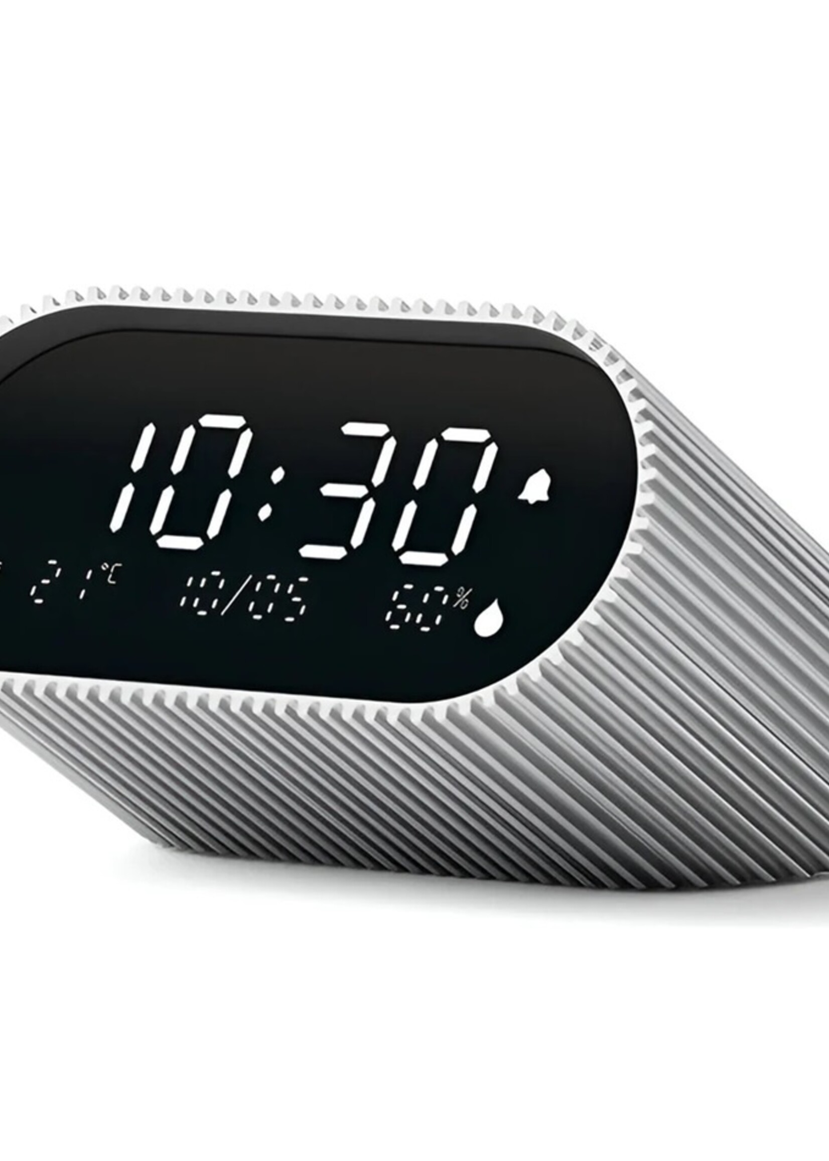 Lexon Lexon Ray Clock - Réveil avec thermomètre et hygromètre - Aluminium argenté