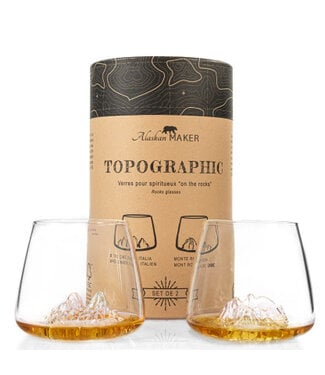Alaskan MAKER Alaskanmaker - Lot de 2 verres - Topographic -  Tre Cime & Mt Rosa