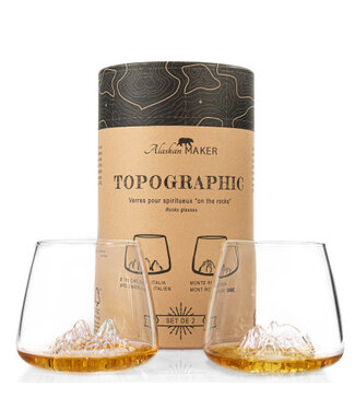 Alaskan MAKER Alaskanmaker - Set van 2 glazen - Topographic - Tre Cime & Mt Rosa