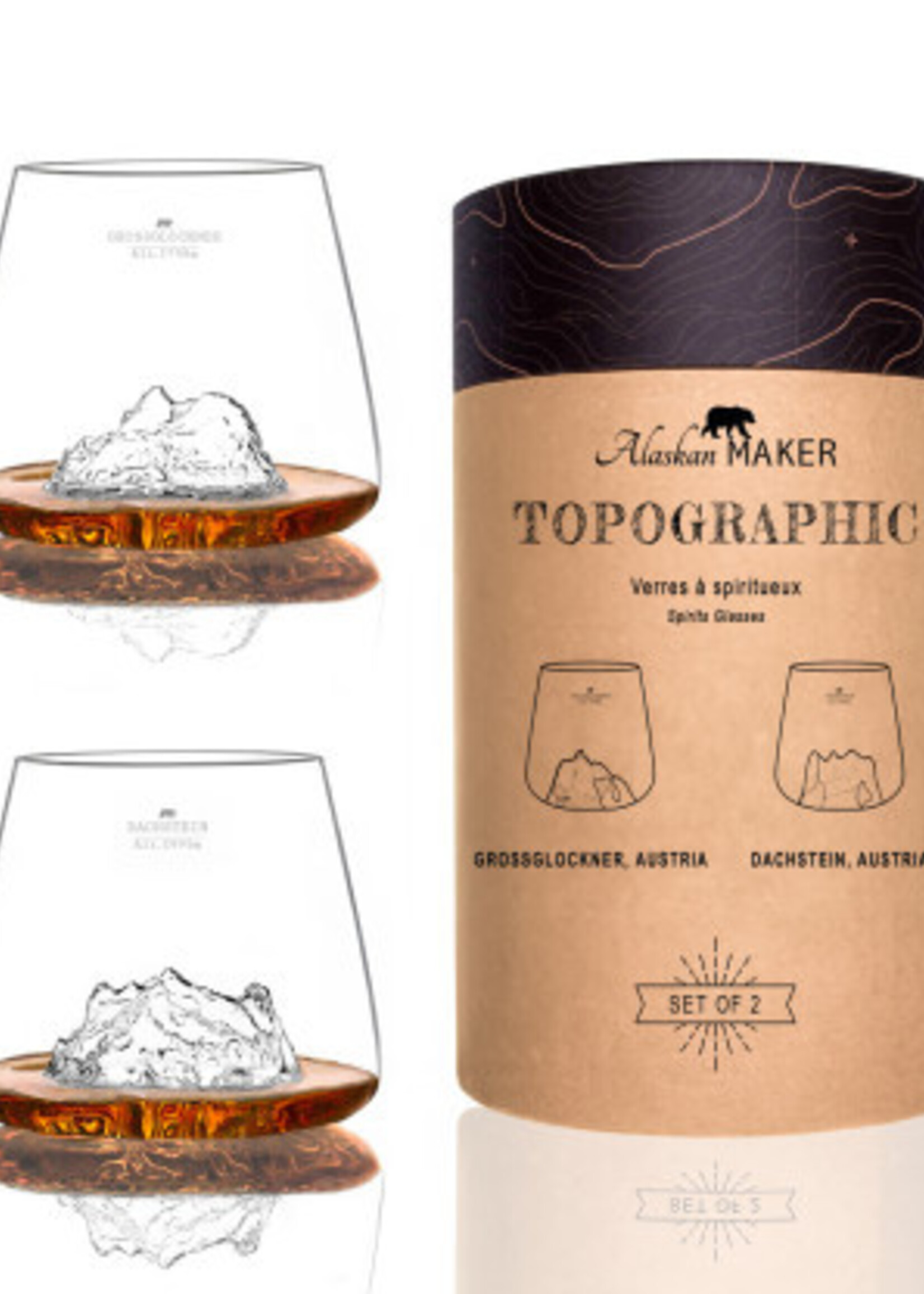 Alaskanmaker Alaskanmaker - Set van 2 glazen - Topographic - Grossglockner / Dachstein