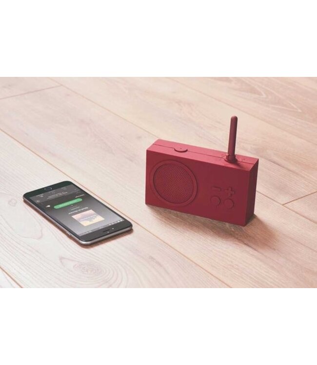 Lexon - Tykho 3 - enceinte bluetooth et radio FM - Rouge foncé