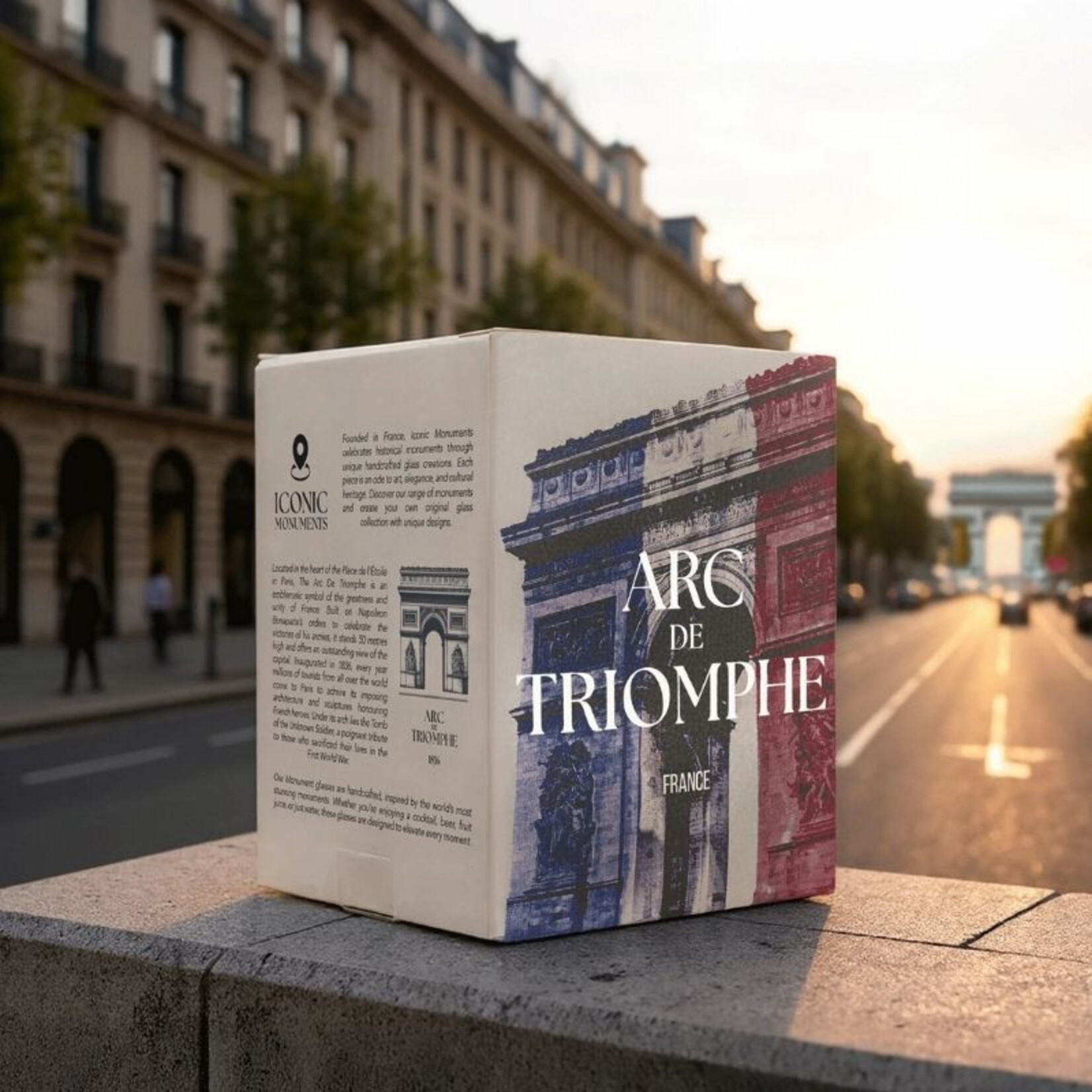 Alaskanmaker Alaskanmaker - Verre design Monument emblématique - Arc de Triomphe - 1 pièce