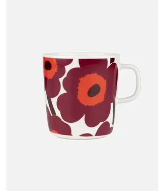Marimekko Marimekko - Unikko - Mok - 4dl - Wit/bordeauxrood/rood