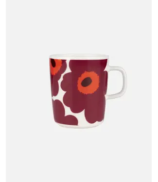 Marimekko Marimekko - Unikko - Mug - 2,5 dl - Blanc/bordeaux/rouge