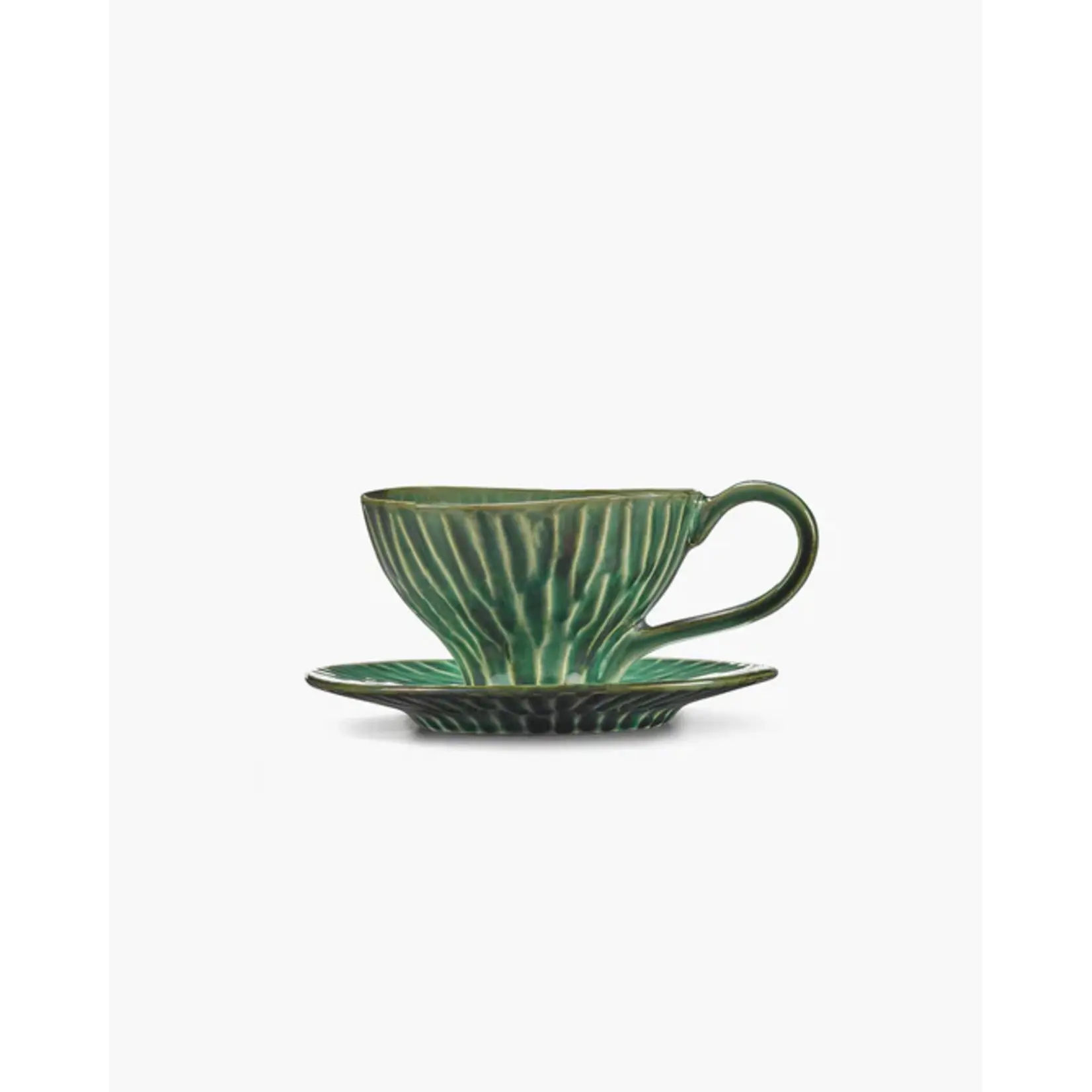 Serax Serax - Pascale Naessens - Verde Lanza - Assiette à cappuccino 14,5 cm - Vert - Lot de 2