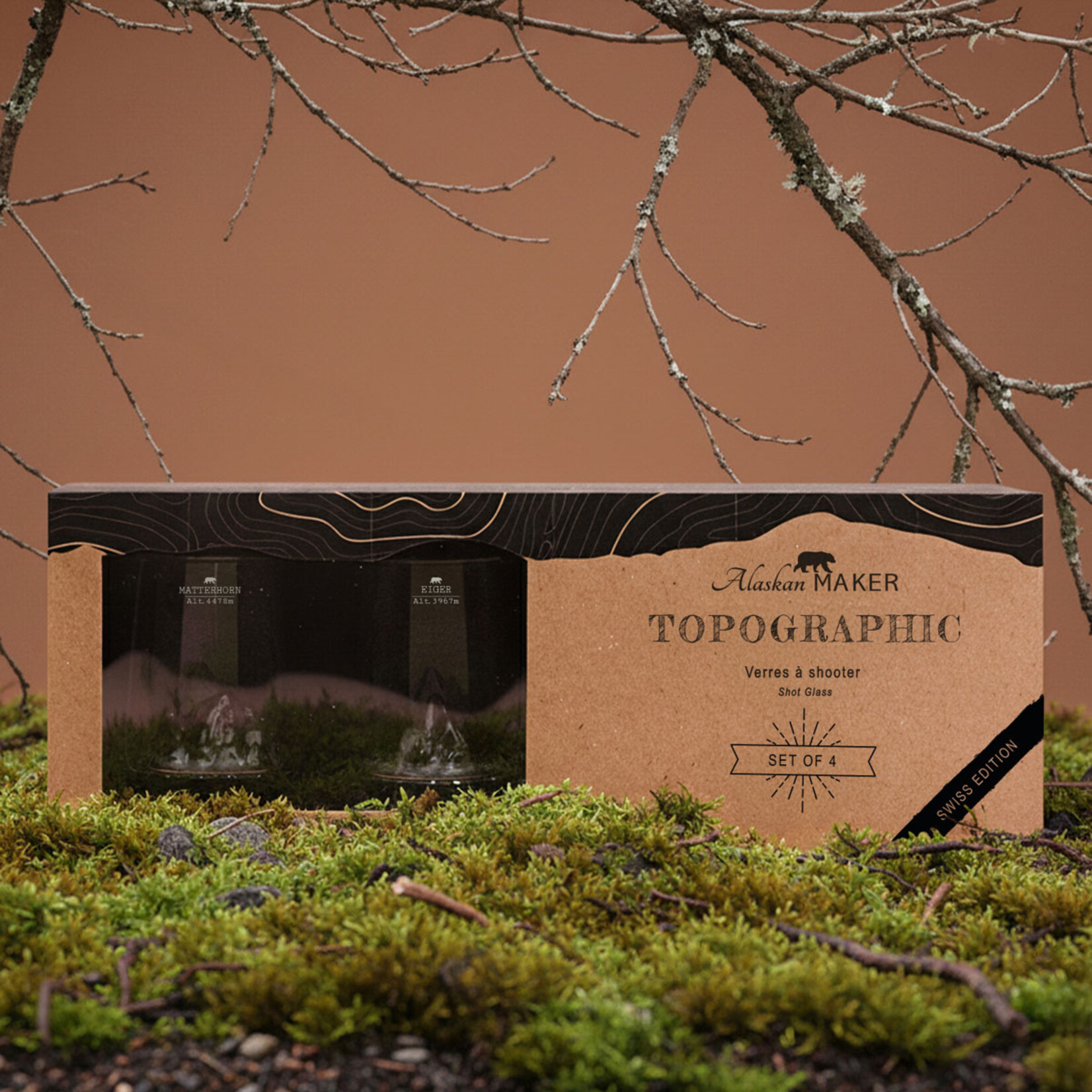 Alaskan Maker Alaskan Maker - Set van 4 Shotglazen - Matterhorn - Eiger - Mönch - Jungfrau