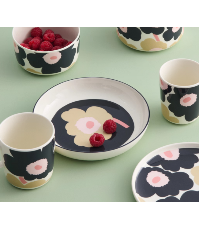 Marimekko - Oiva/Unikko Diepe schotel - 20,5 cm - Groen/Grijs