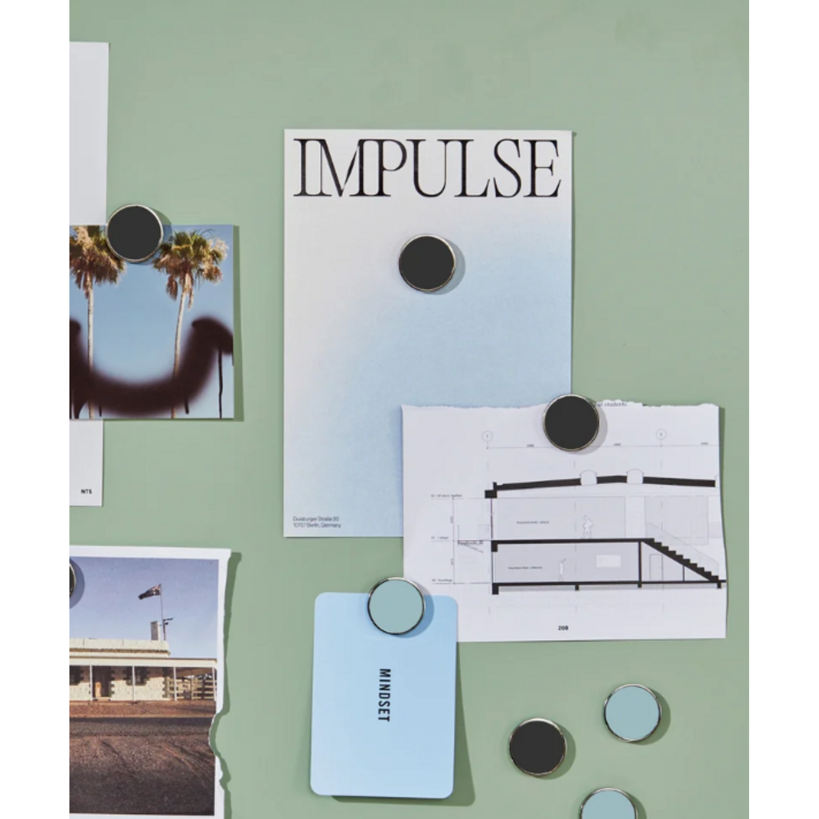 Mustard Made Mustard - The buttons - Magneten - Set van 6 - Slate