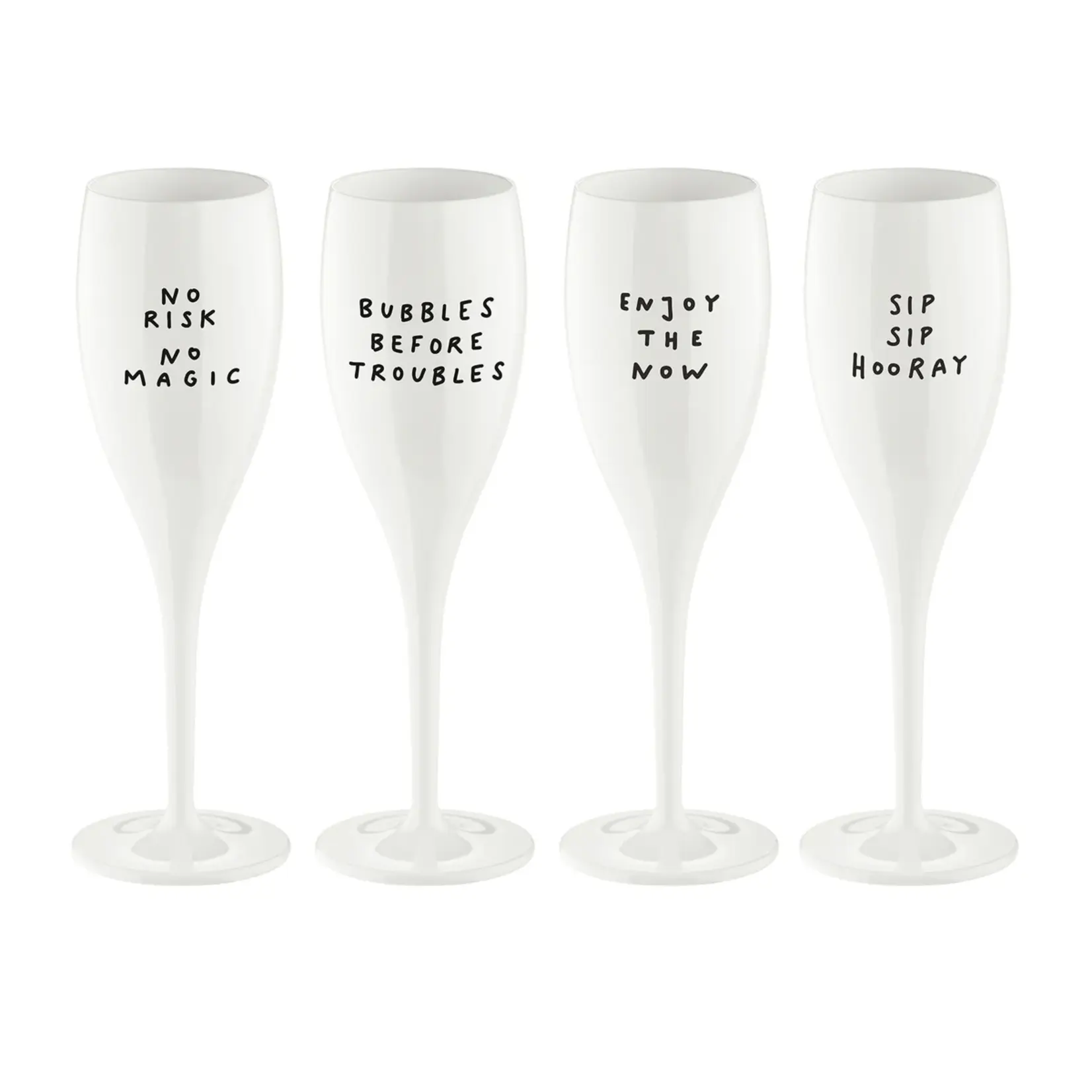 Koziol Koziol - CHEERS - No. 1 SAY IT IN STYLE - Set van 4 - Wit