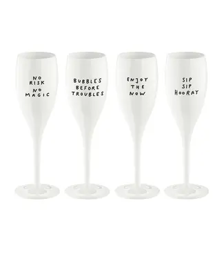 Koziol Koziol - CHEERS - N° 1, DITES-LE AVEC STYLE - Lot de 4 - Blanc