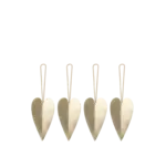 Ferm Living Ferm Living - Ornements en forme de cœur - Lot de 4 - Laiton