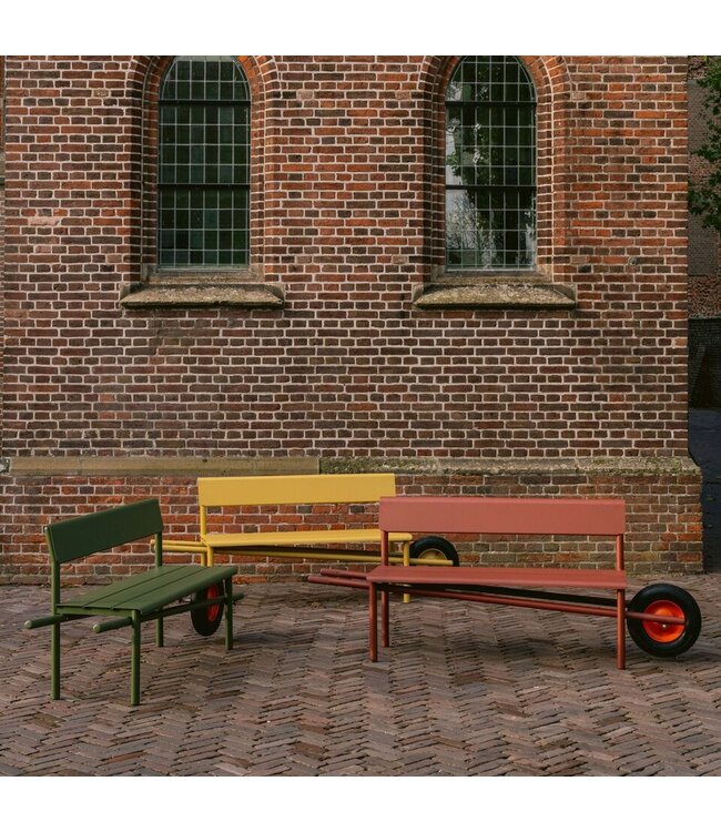 Weltevree - Wheelbench Aluminium - Banc à roulettes - Rouge oxyde