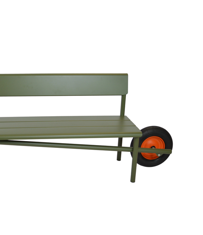 Weltevree - Wheelbench Aluminium - Banc à roulettes - Vert olive