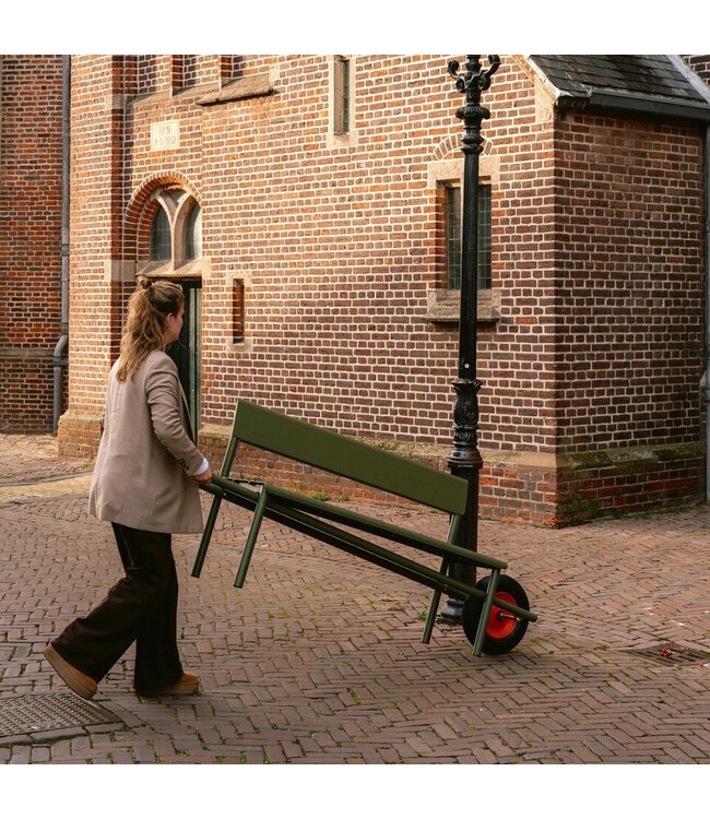 Weltevree - Wheelbench Aluminium - Banc à roulettes - Vert olive
