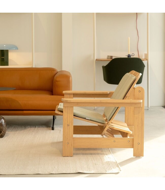 Weltevree - Picket Chair met Armleuningen - Loungestoel voor binnen en buiten - Bamboe