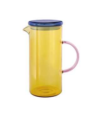 Remember Remember - Pichet en verre Fred - Verre borosilicaté - Jaune et bleu - Transparent