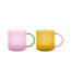Remember - Lot de 2 verres « Fred » - Rose et jaune - Verre borosilicaté - Transparent
