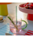 Remember - Lot de 2 verres « Fred » - Rose et jaune - Verre borosilicaté - Transparent