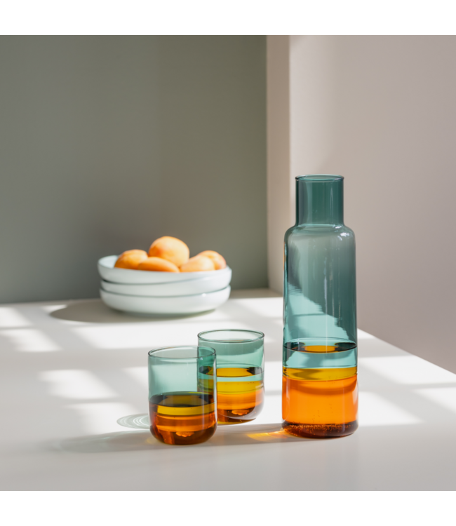 Remember - Carafe en verre - Verre borosilicaté - Ambre, bleu-vert - Transparent