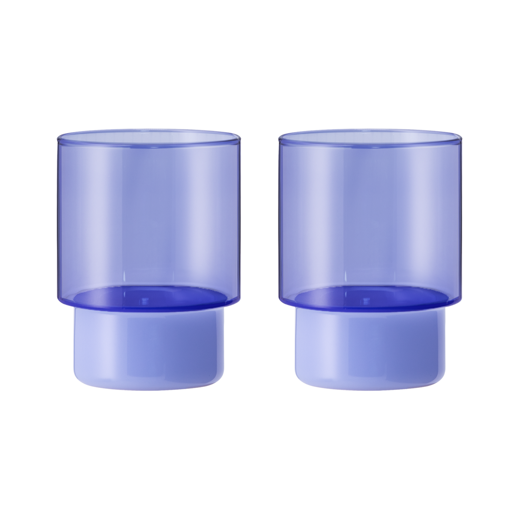 Remember Remember - Lot de 2 verres à boire « Jill » - Bleu - Verre borosilicaté - Transparent