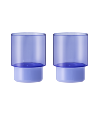 Remember Remember - Lot de 2 verres à boire « Jill » - Bleu - Verre borosilicaté - Transparent
