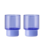 Remember - Lot de 2 verres à boire « Jill » - Bleu - Verre borosilicaté - Transparent