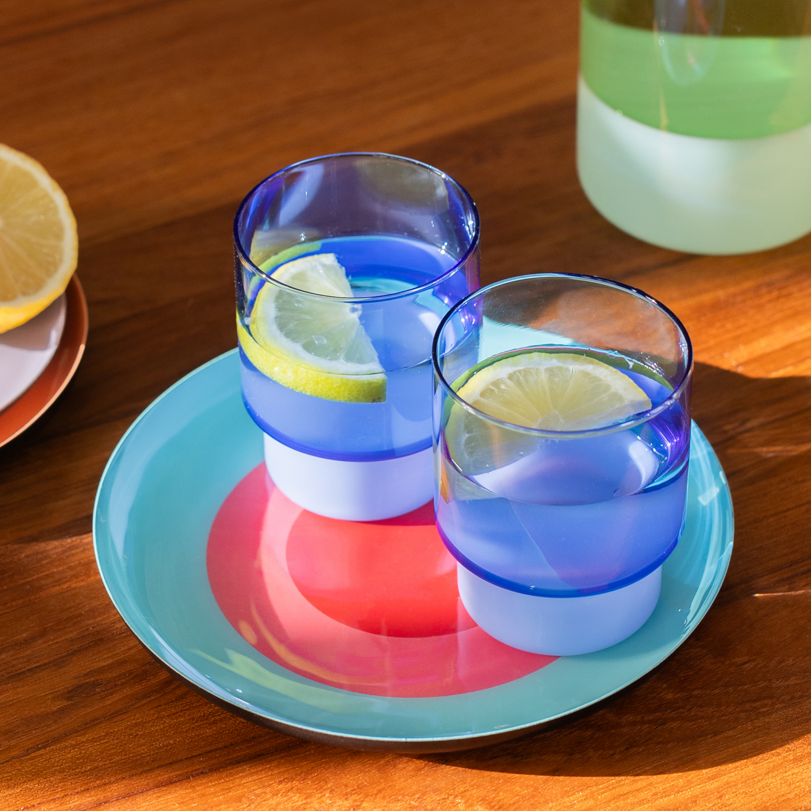 Remember Remember - Set van 2 drink glazen 'Jill' - Blauw - Borosilicaatglas - Transparant