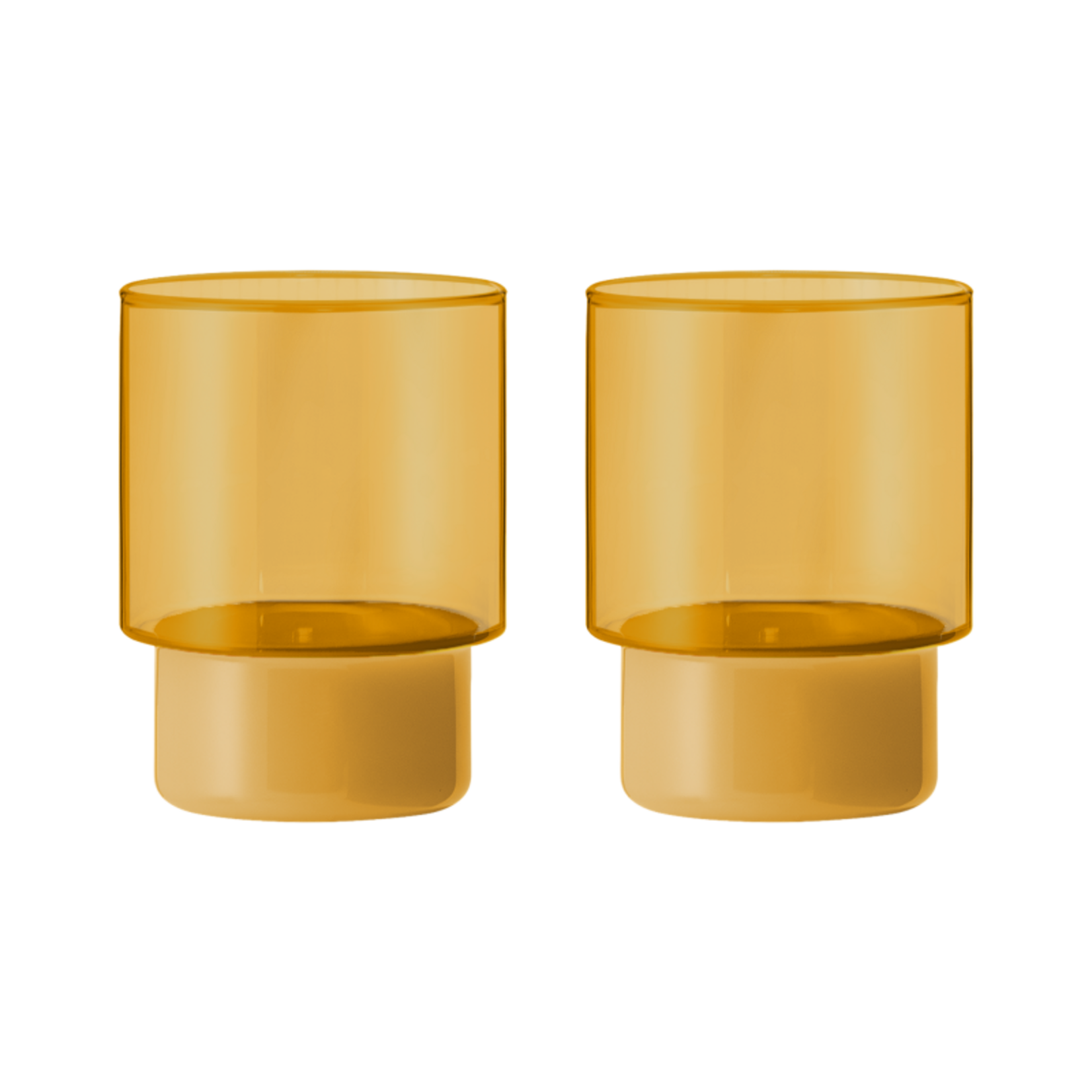 Remember Remember - Lot de 2 verres « Jill » - Jaune - Verre borosilicaté - Transparent