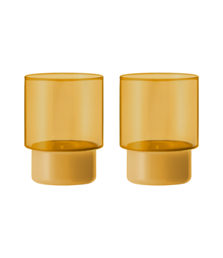 Remember Remember - Lot de 2 verres « Jill » - Jaune - Verre borosilicaté - Transparent