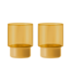 Remember - Lot de 2 verres « Jill » - Jaune - Verre borosilicaté - Transparent