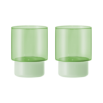 Remember Remember - Set van 2  glazen 'Jill' - Groen - Borosilicaatglas - Transparant