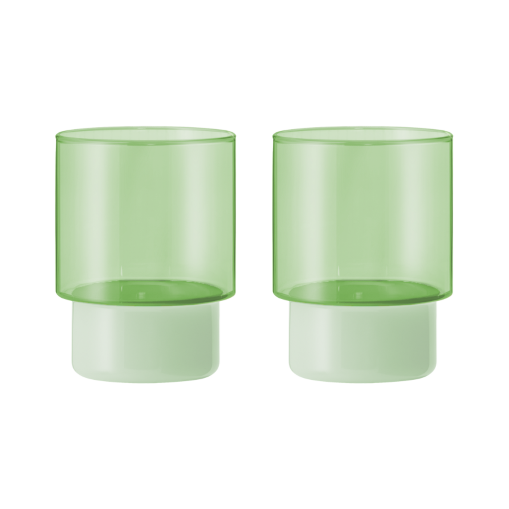 Remember Remember - Lot de 2 verres « Jill » - Vert - Verre borosilicaté - Transparent